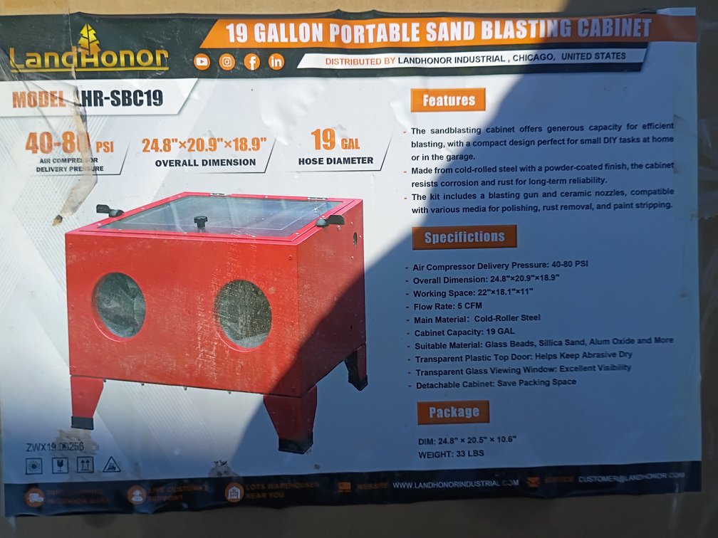 Landhonor 19 Gallon Sand Blasting Cabinet