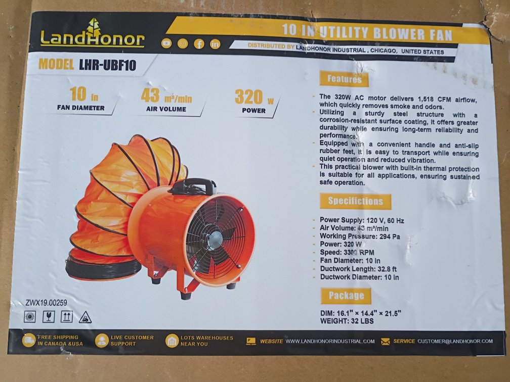Landhonor 10in Utility Fan