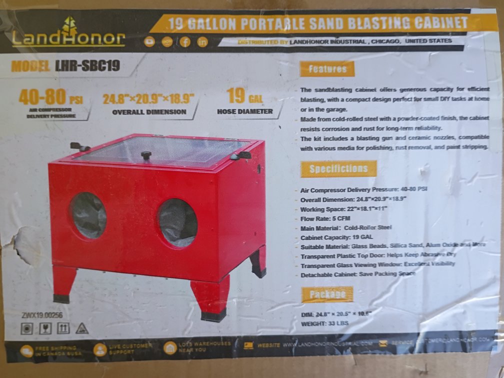 Landhonor 19 Gallon Sand Blasting Cabinet