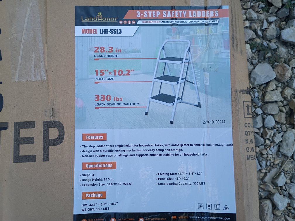 Landhonor 3-step Safety Ladder