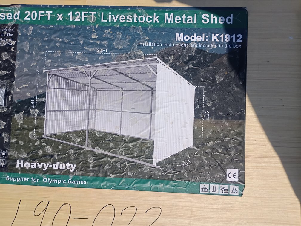 KJ 20'x12' Livestock Metal Shed