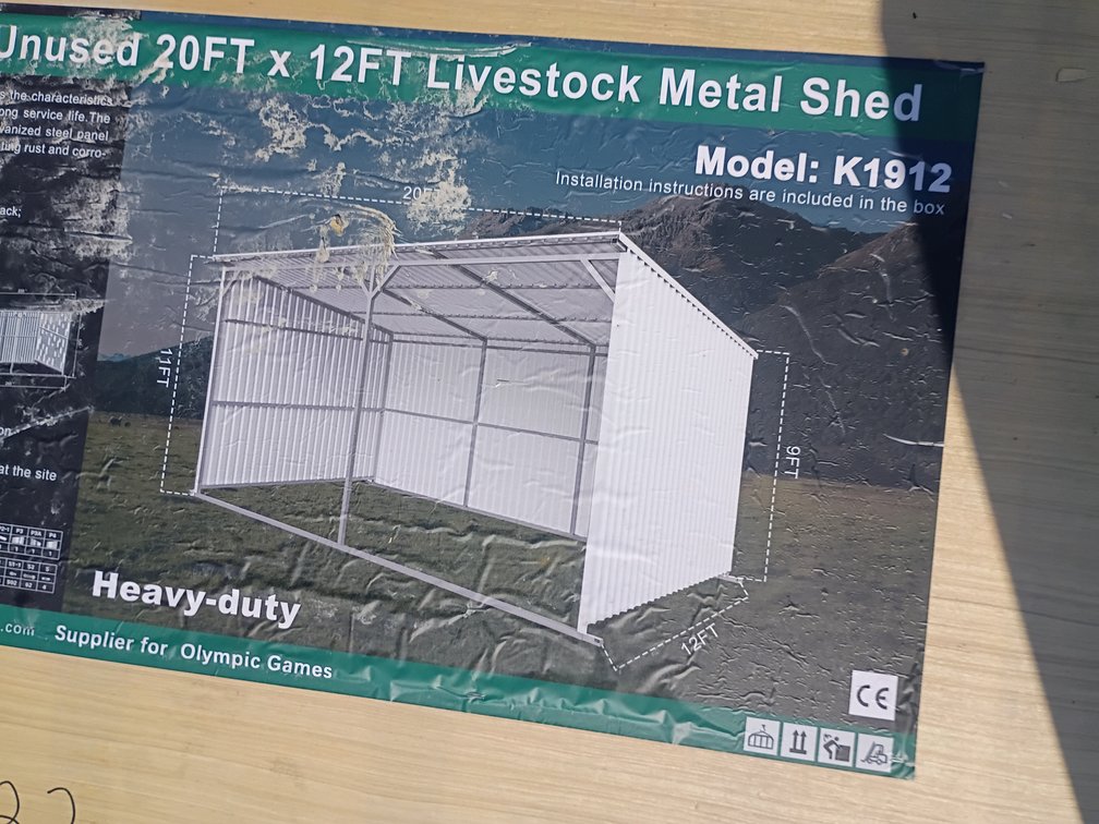 KJ 20'x12' Livestock Metal Shed