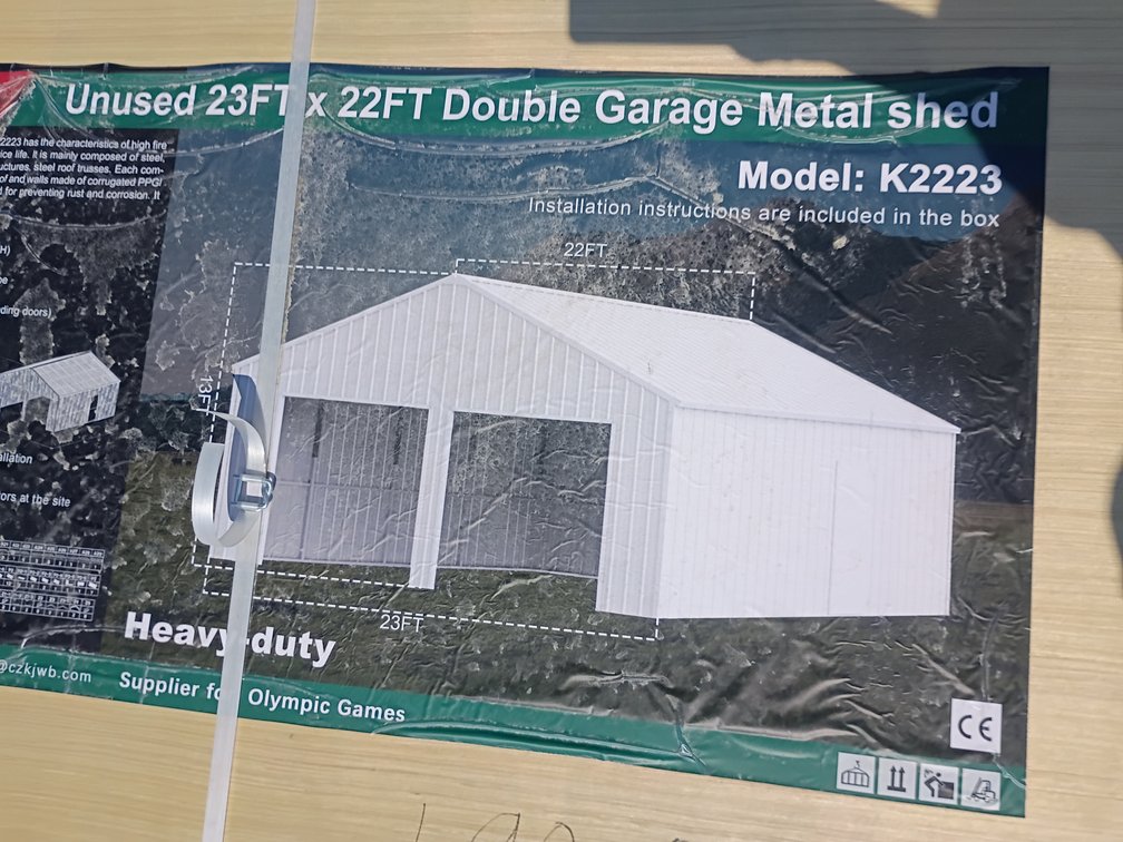 KJ 23'x22' Double Garage Metal Shed
