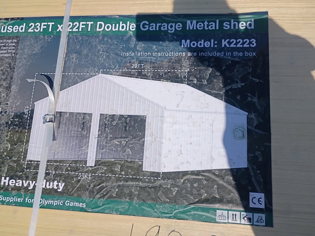 KJ 23'x22' Double Garage Metal Shed