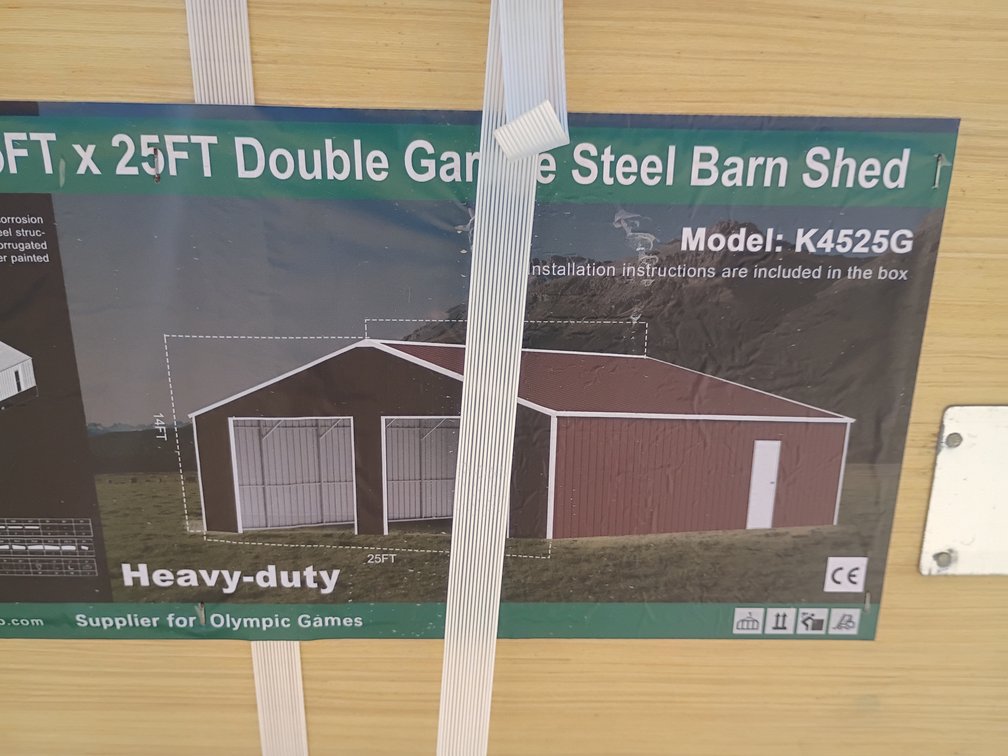 KJ 45'x25' Double Garage Steel Barn Shed