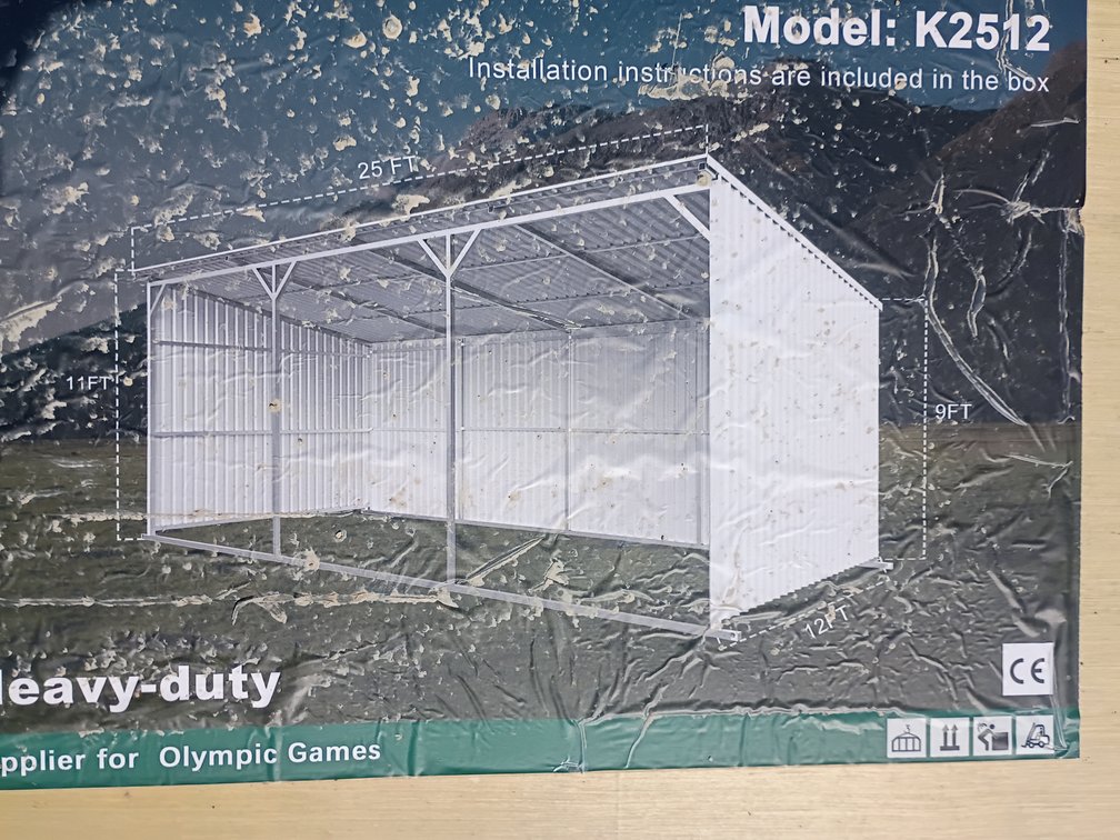 KJ 25'x12' Livestock Metal Shed
