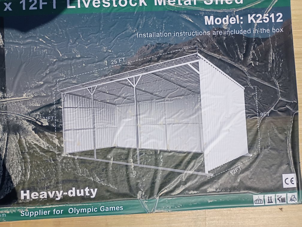 KJ 25'x12' Livestock Metal Shed