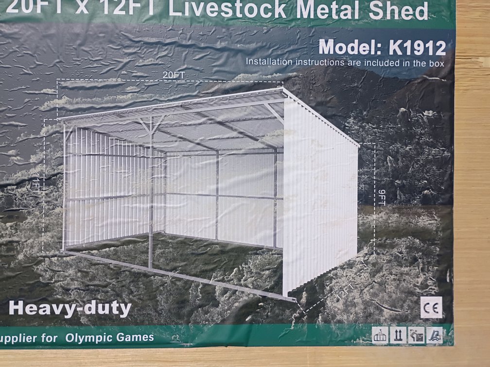 KJ 20'x12' Livestock Metal Shed