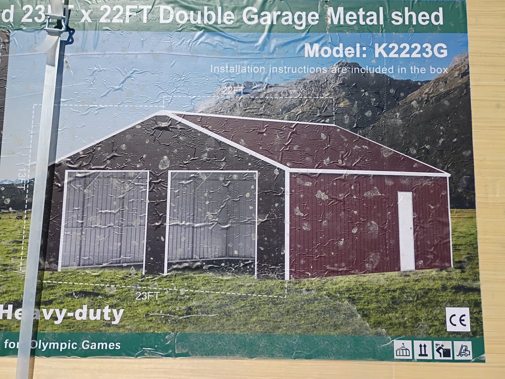 KJ 23'x22' Double Garage Metal Shed