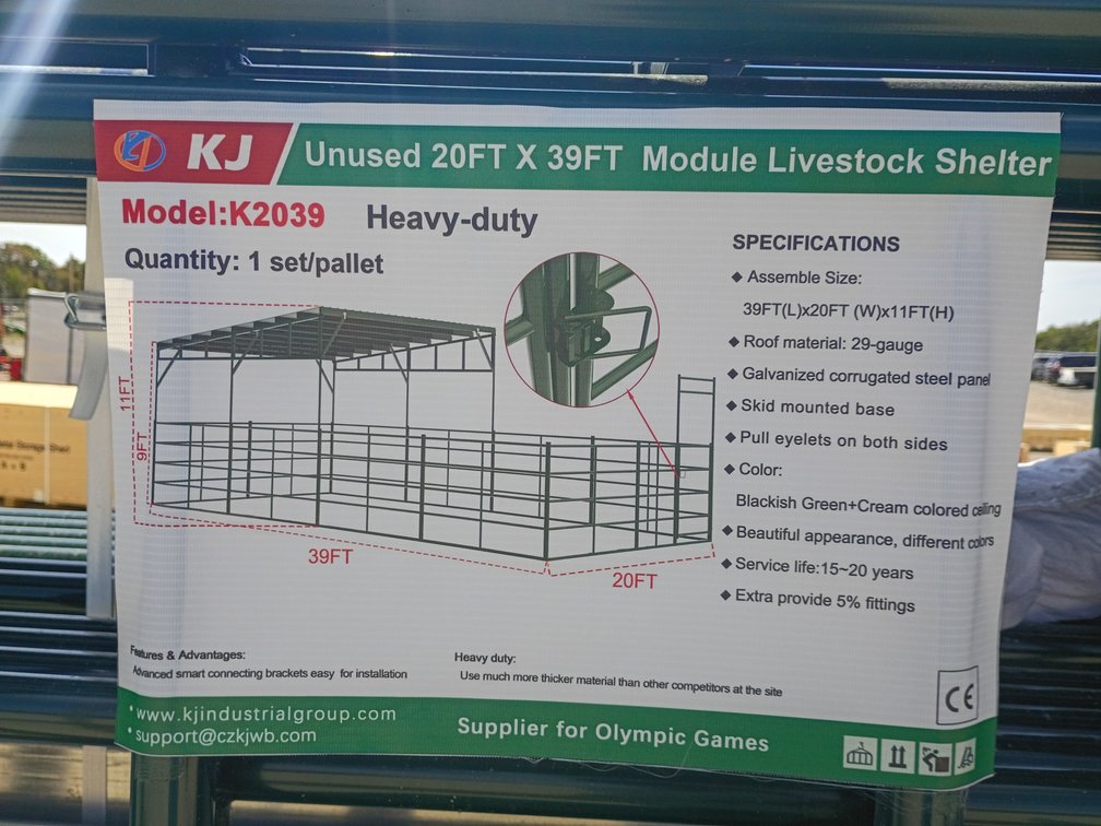 KJ 20'x39' Module Livestock Shelter
