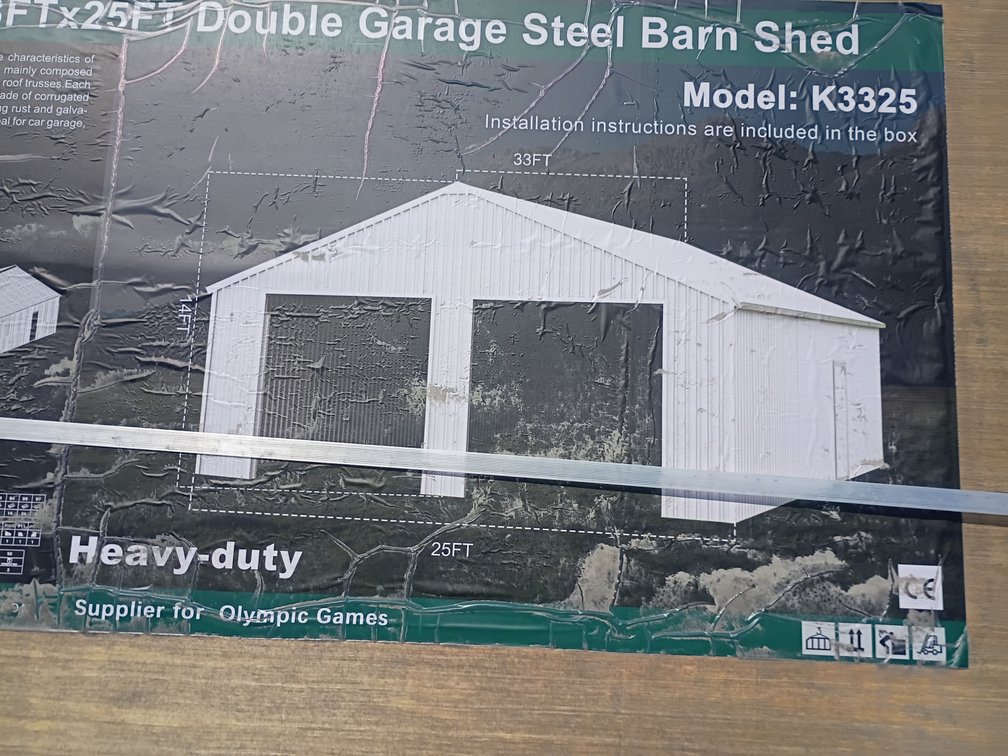 KJ 33'x25' Double Garage Steel Barn