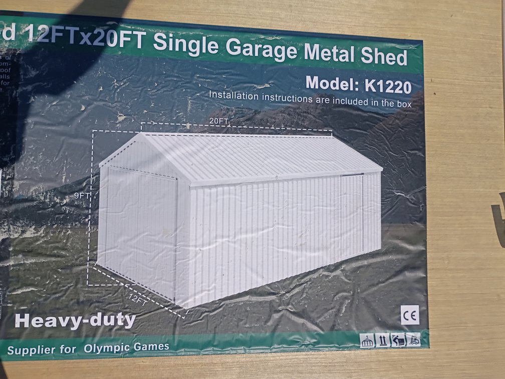KJ 12'x20' Single Garage Metal Shed