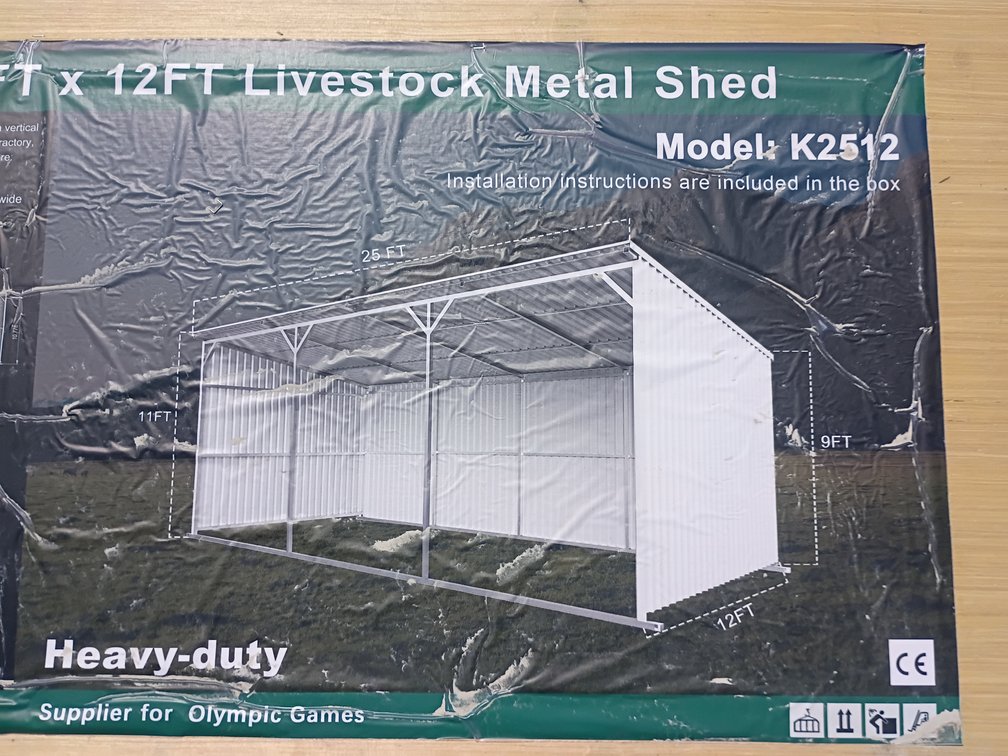 KJ 25'x12' Livestock Metal Shed