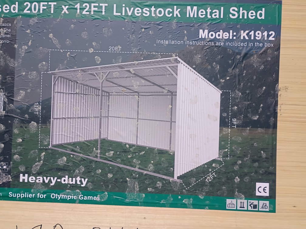 KJ 20'x12' Livestock Metal Shed