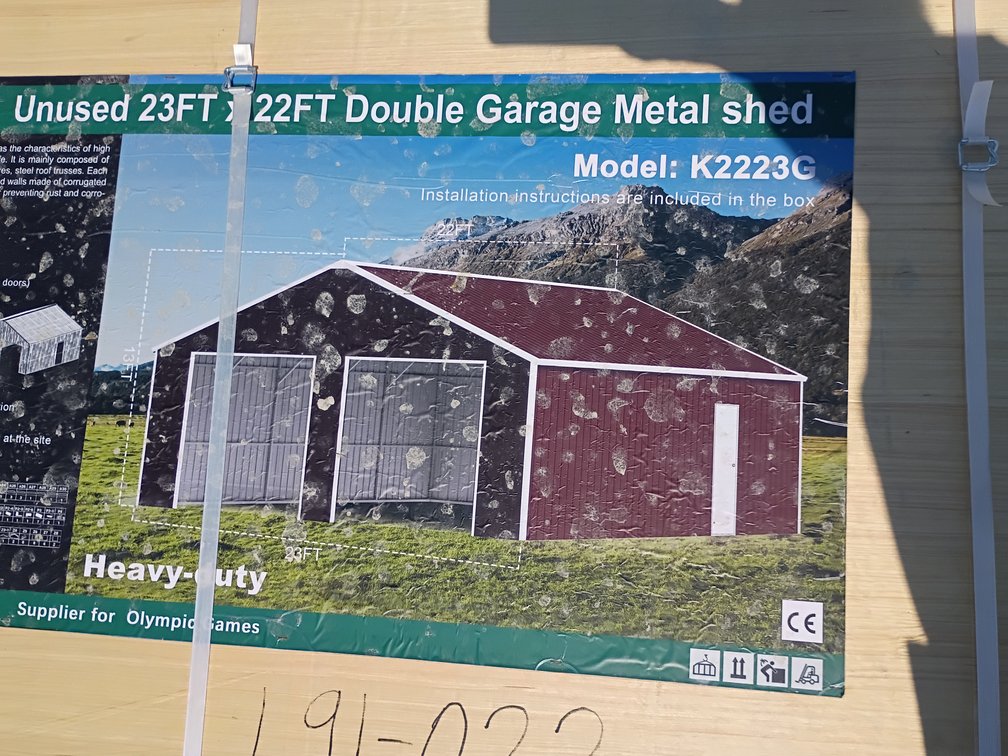 KJ 23'x22' Double Garage Metal Shed