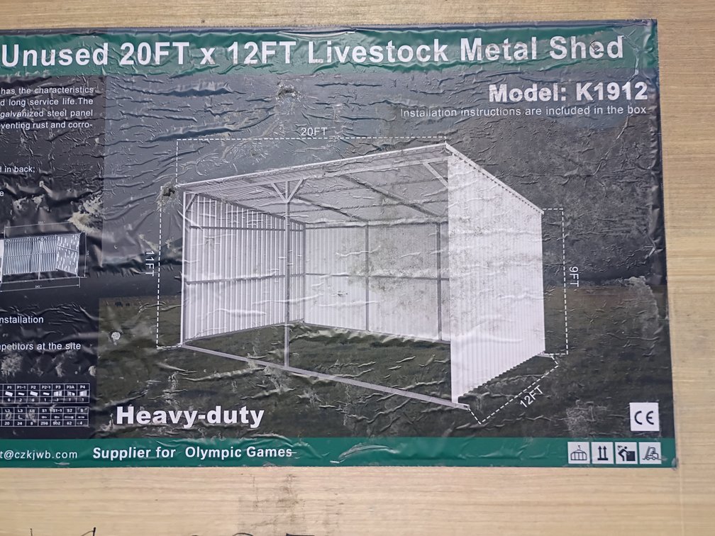 KJ 20'x12' Livestock Metal Shed