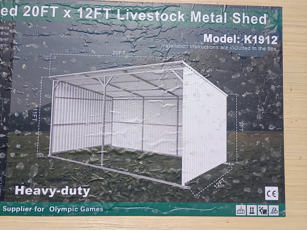 KJ 20'x12' Livestock Metal Shed