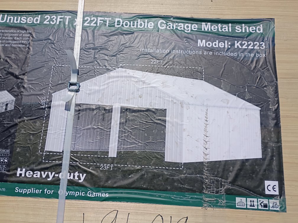 KJ 23'x22' Double Garage Metal Shed
