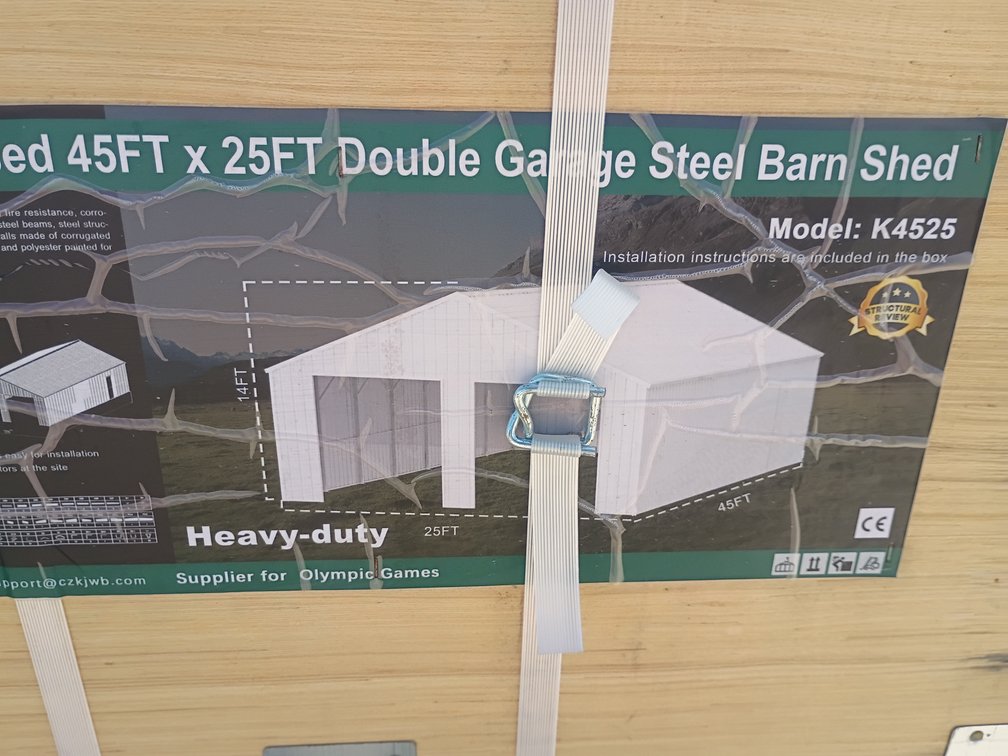 KJ 45'x25' Double Garage Steel Barn Shed