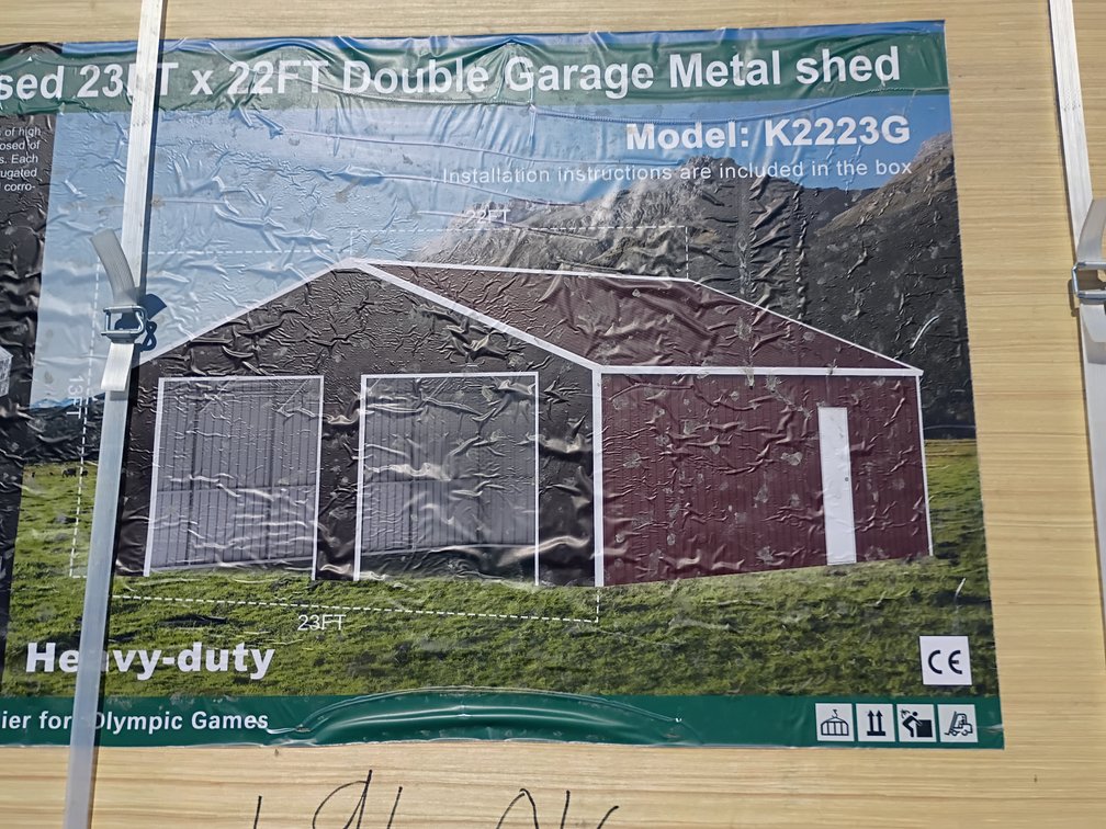 KJ 23'x22' Double Garage Metal Shed