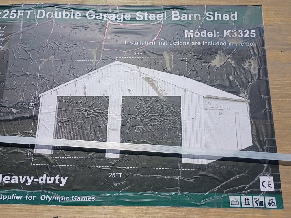 KJ 33'x25' Double Garage Steel Barn