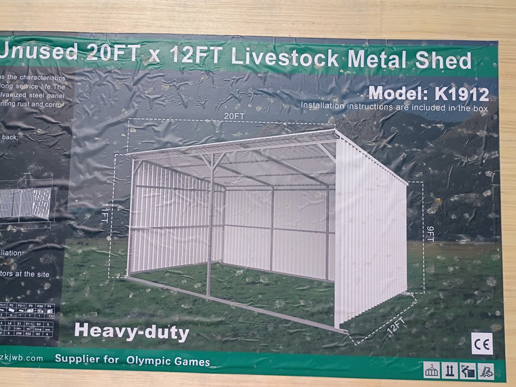 KJ 20'x12' Livestock Metal Shed