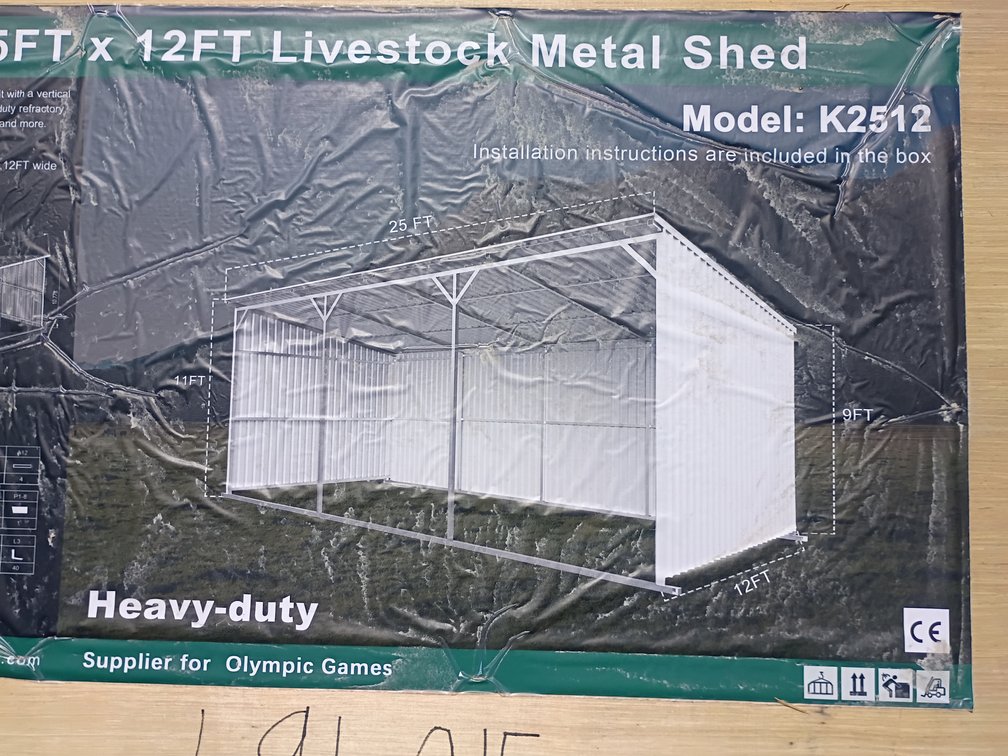 KJ 25'x12' Livestock Metal Shed