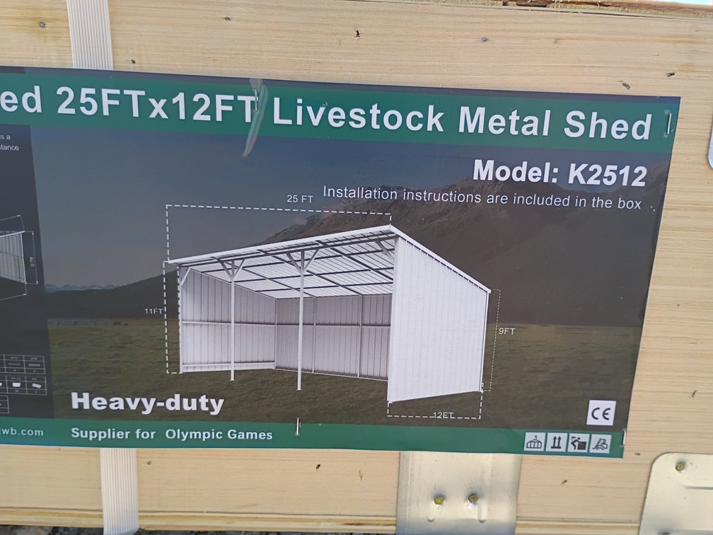 KJ 25'x12' Livestock Metal Shed