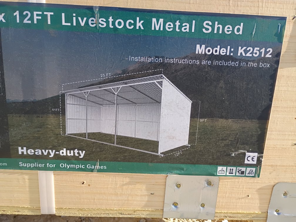 KJ 25'x12' Livestock Metal Shed
