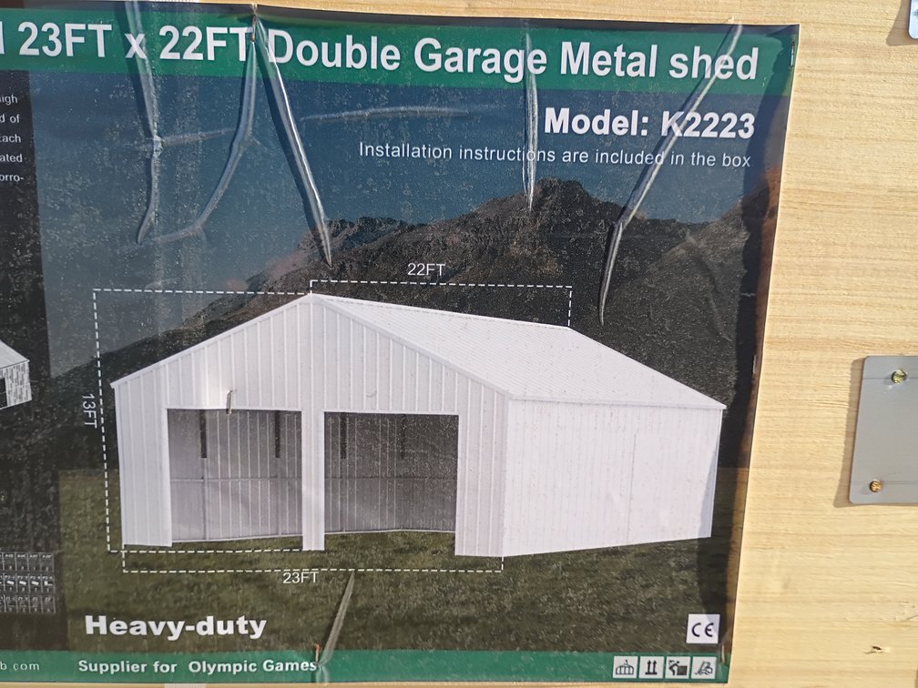 KJ 23'x22' Double Garage Metal Shed