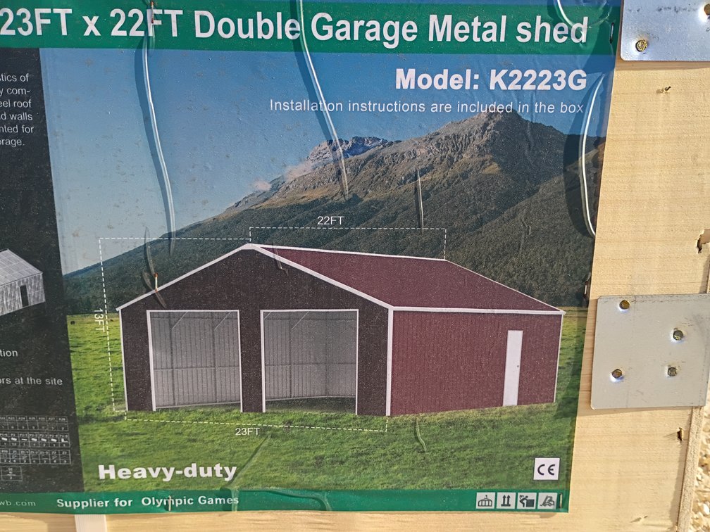 KJ 23'x22' Double Garage Metal Shed