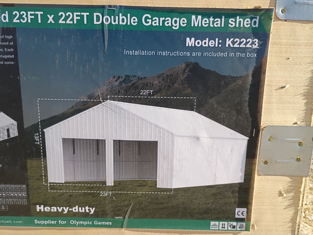 KJ 23'x22' Double Garage Metal Shed