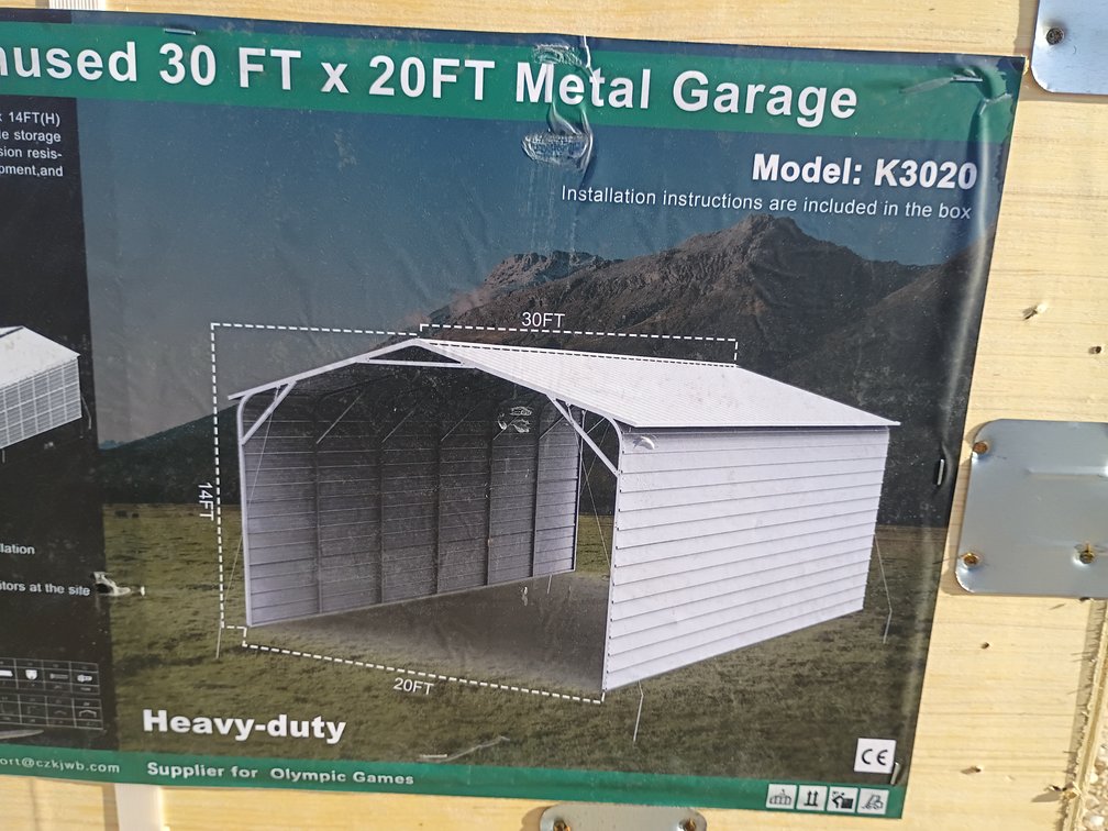 KJ 30'x20' Metal Garage