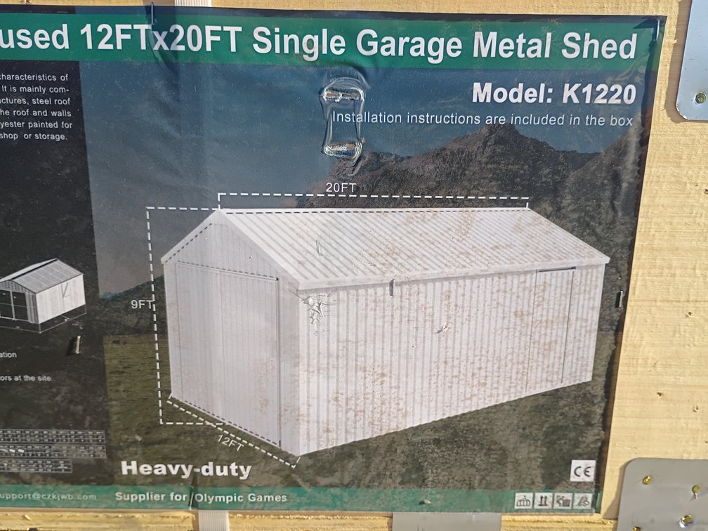 KJ 12'x20' Single Garage Metal Shed