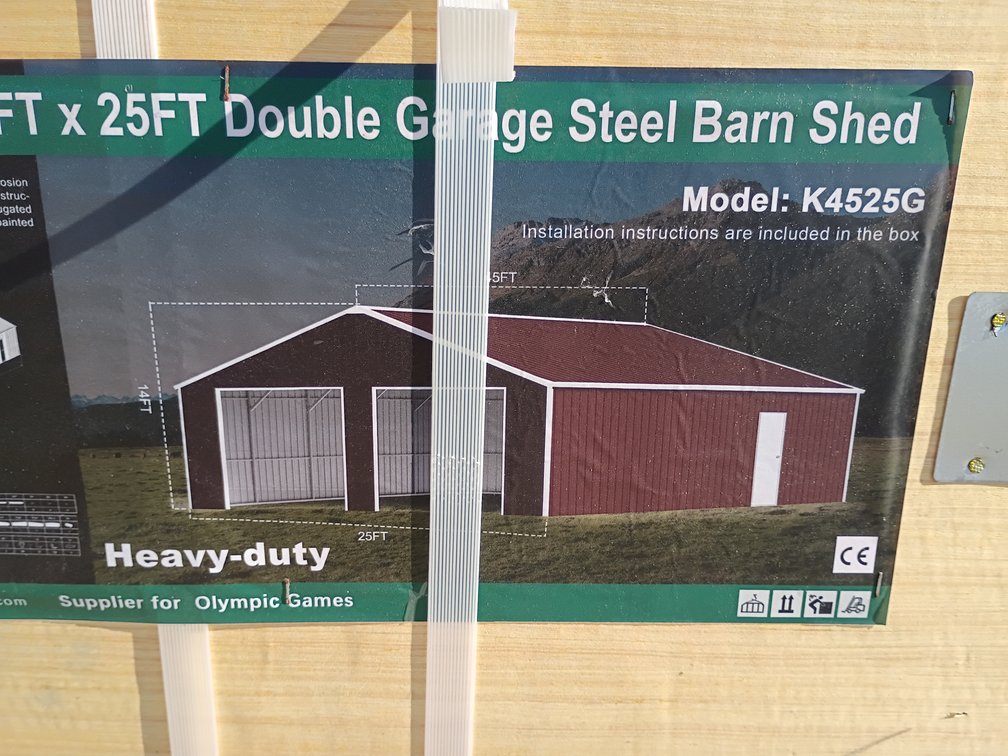 KJ 45'x25' Double Garage Steel Barn Shed