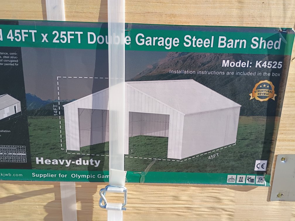 KJ 45'x25' Double Garage Steel Barn Shed