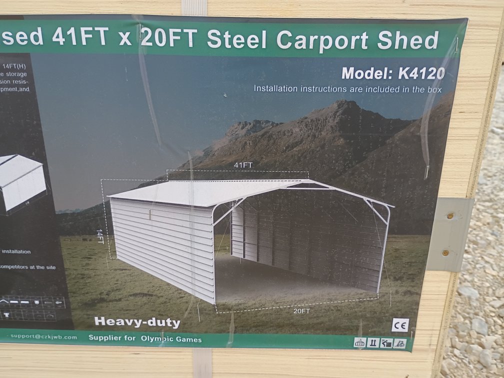 KJ 41'x20' All-Steel Carport Shed
