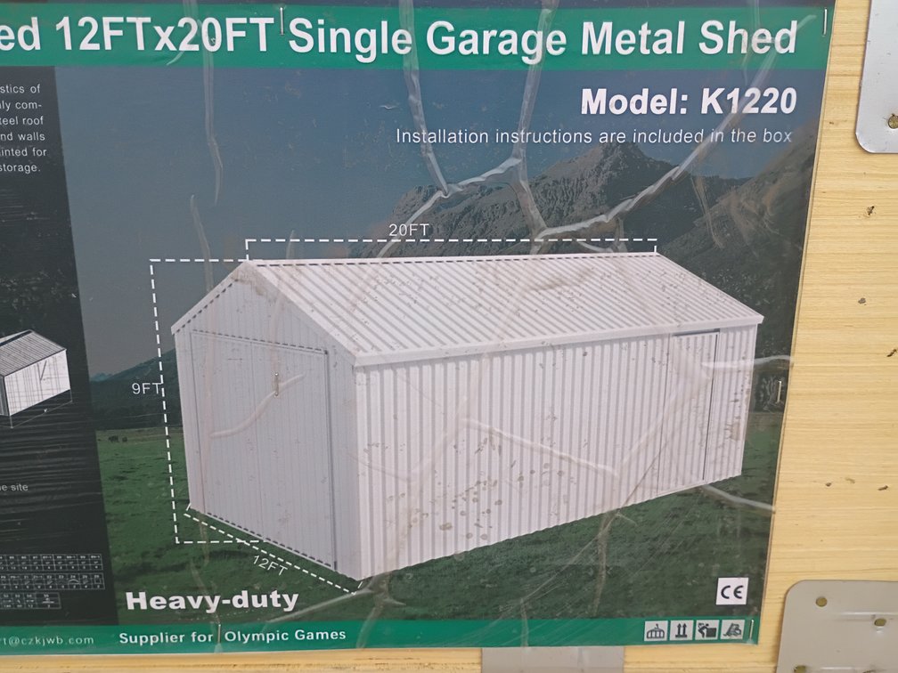 KJ 12'x20' Single Garage Metal Shed