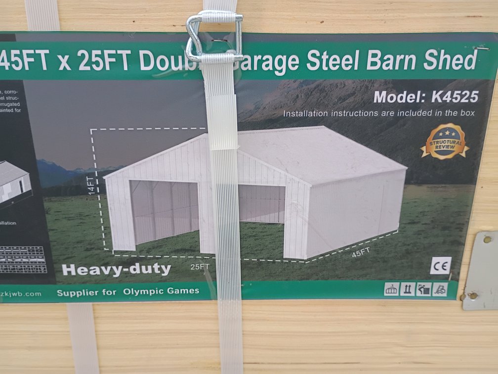 KJ 45'x25' Double Garage Steel Barn Shed