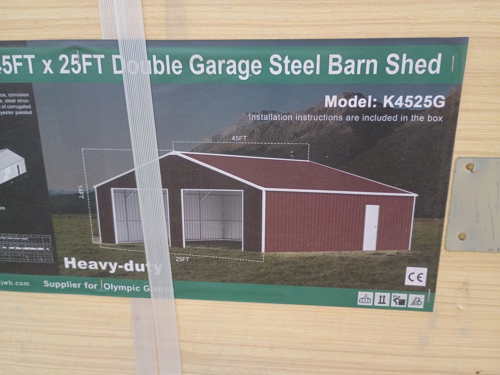 KJ 45'x25' Double Garage Steel Barn Shed