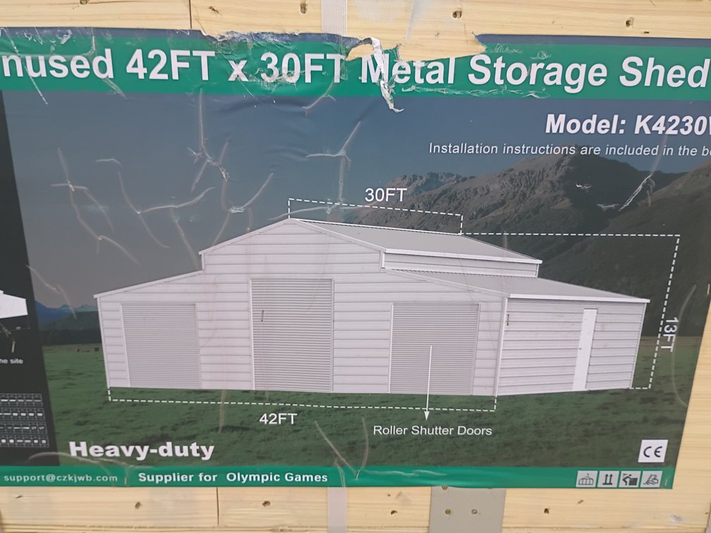 KJ 42'x30' Metal Storage Shed