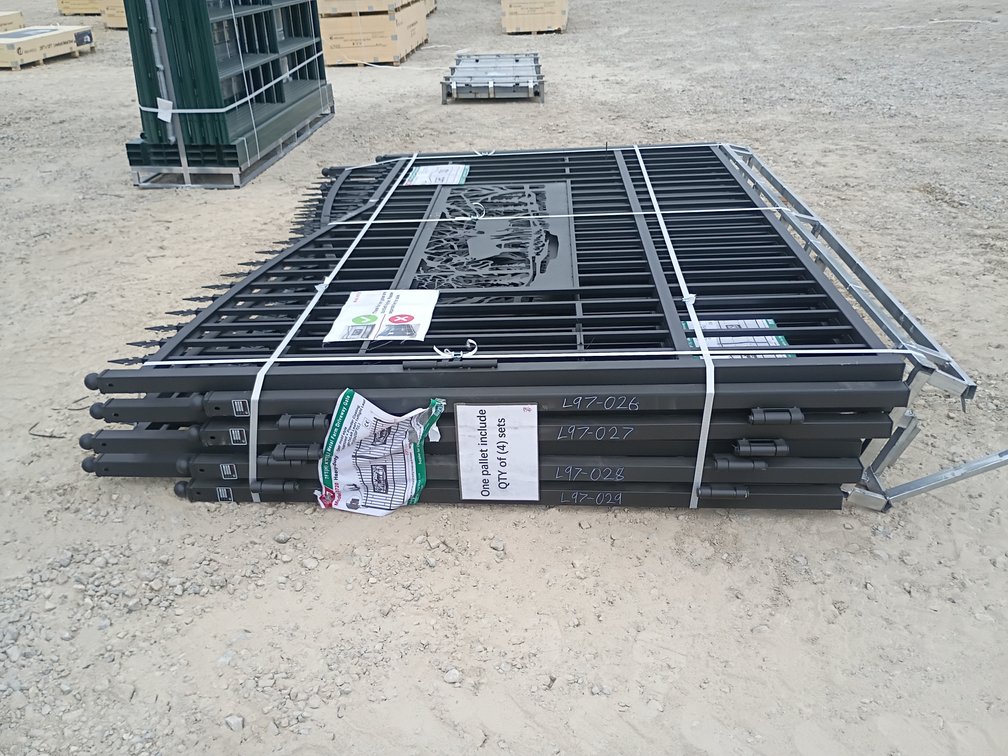 KJ 7'x20' Metal Farm Driveway Gate (deer) [damaged]