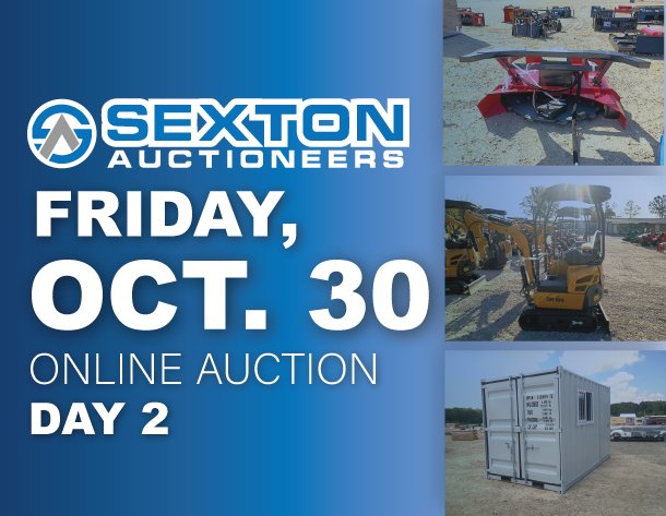 Image for Day Two - October 30th | Sexton Auctioneers October 2026 Online Equipment Auction