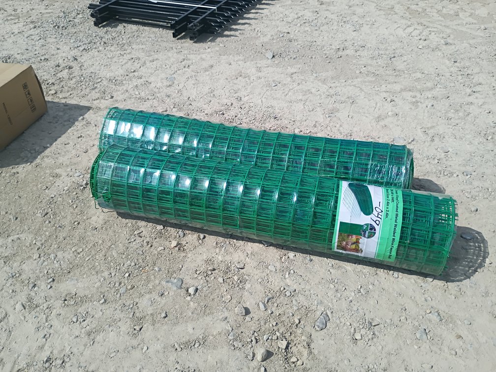 2- Green Vinyl-coated Metal Wire Fence Rolls
