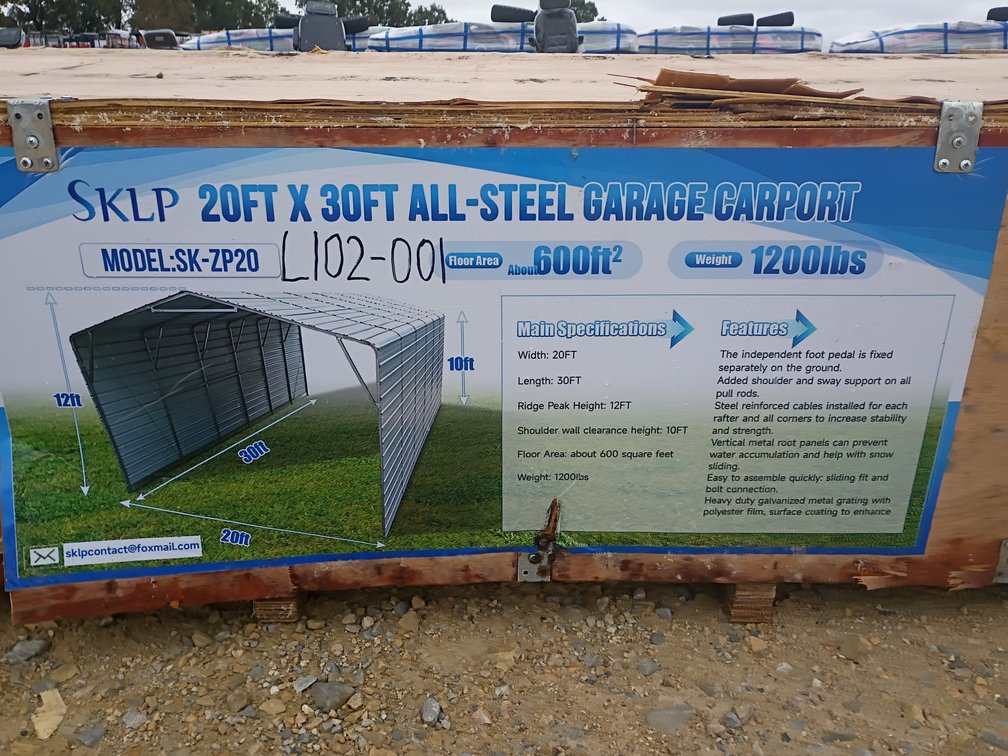 SKLP 20'x30' All-Steel Garage Carport