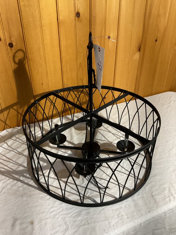 Round hanging metal light