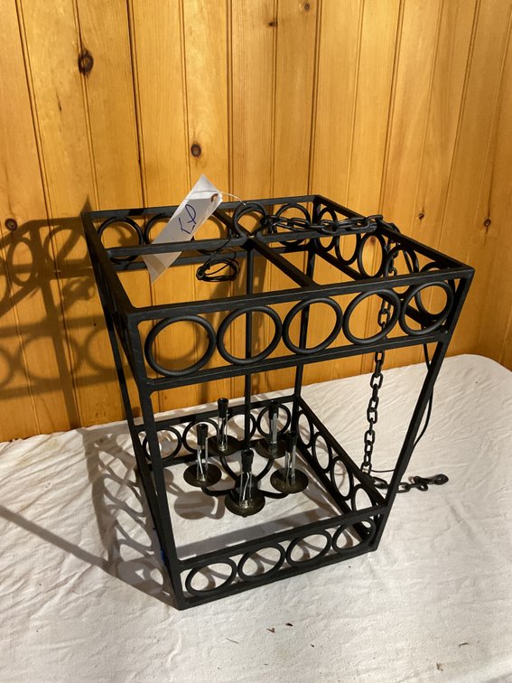 Heavy duty square metal hanging light