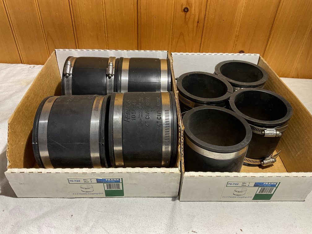 2 boxes Fernco couplers