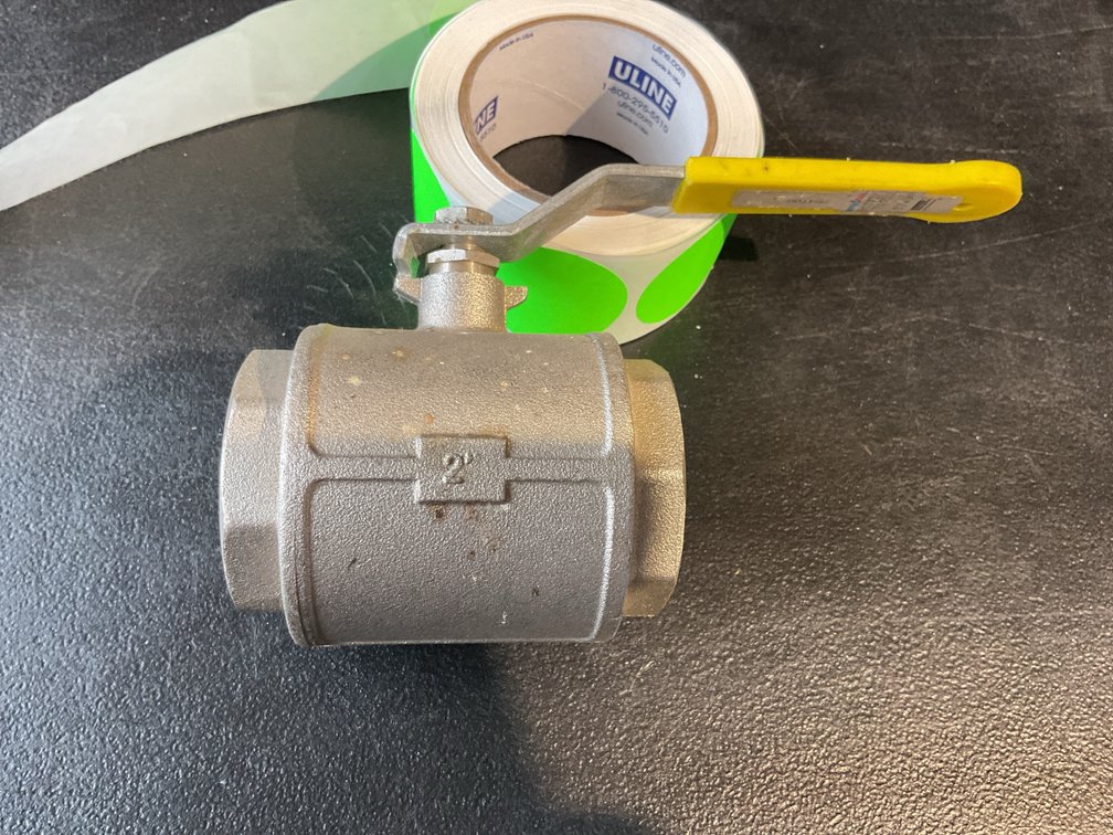 2” stainless steel ball valve, new, threaded