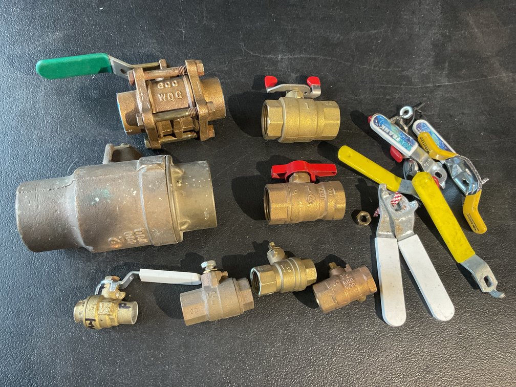 Miscellaneous brass valves and handles